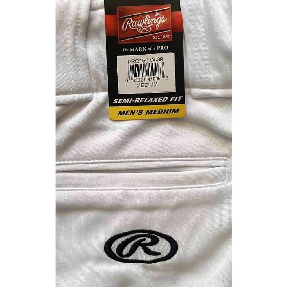 NWT Rawlings Semi-Relaxed Fit Men's Baseball Pants Men's Medium - Picture 6 of 8